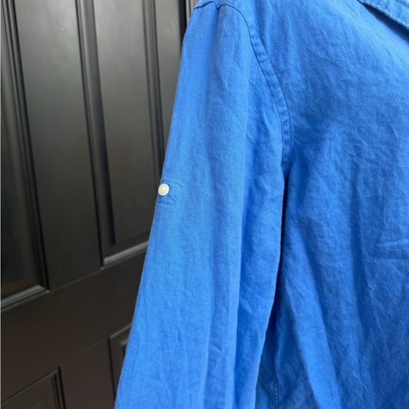 Ralph Lauren Polo Bright Blue Vintage Button-Up Shirt Women’s Large - Picture 4 of 6